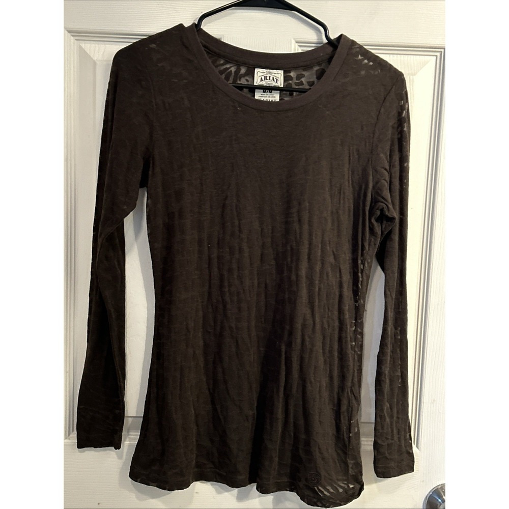 Ariat Women's Long Sleeve Crew Neck Top - Brown